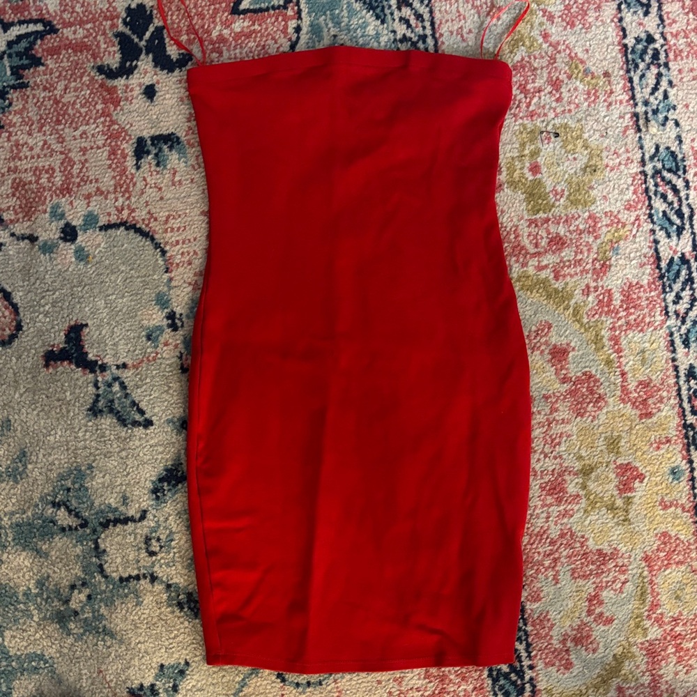 Fashion Nova Red Strapless Dress